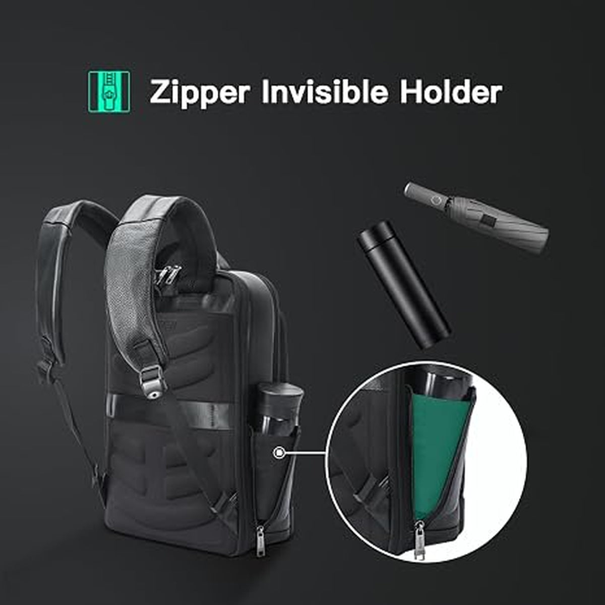 Men’s Black Leather Backpack