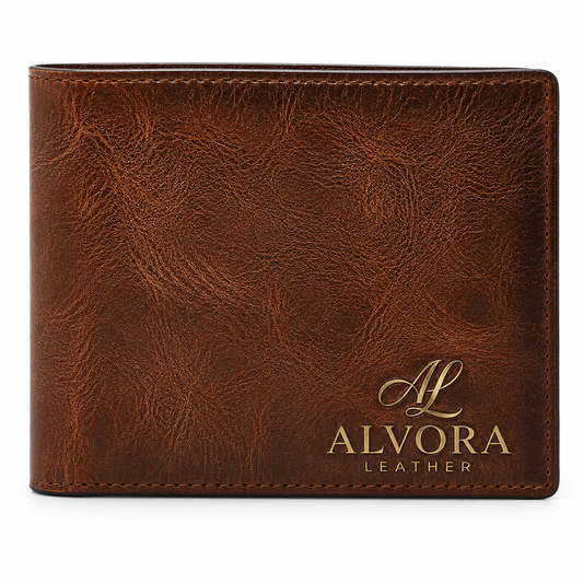 Men’s Brown Leather Bifold Wallet