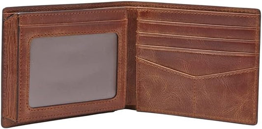 Men’s Brown Leather Bifold Wallet